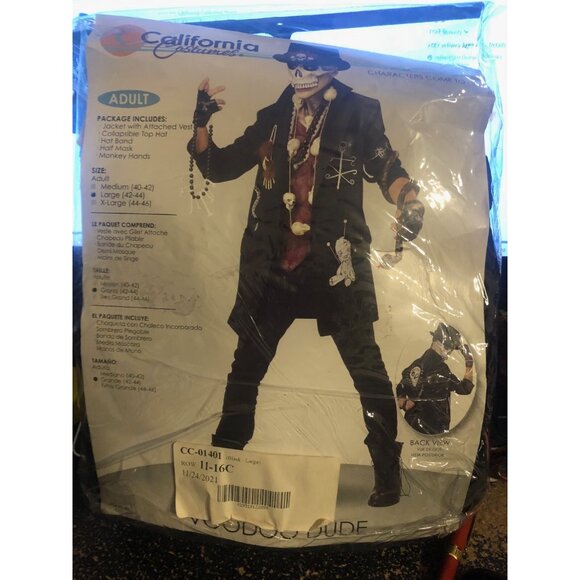 NEW Voodoo Dude Costume Mens SZ Large Halloween JACKET ONLY - Picture 3 of 3